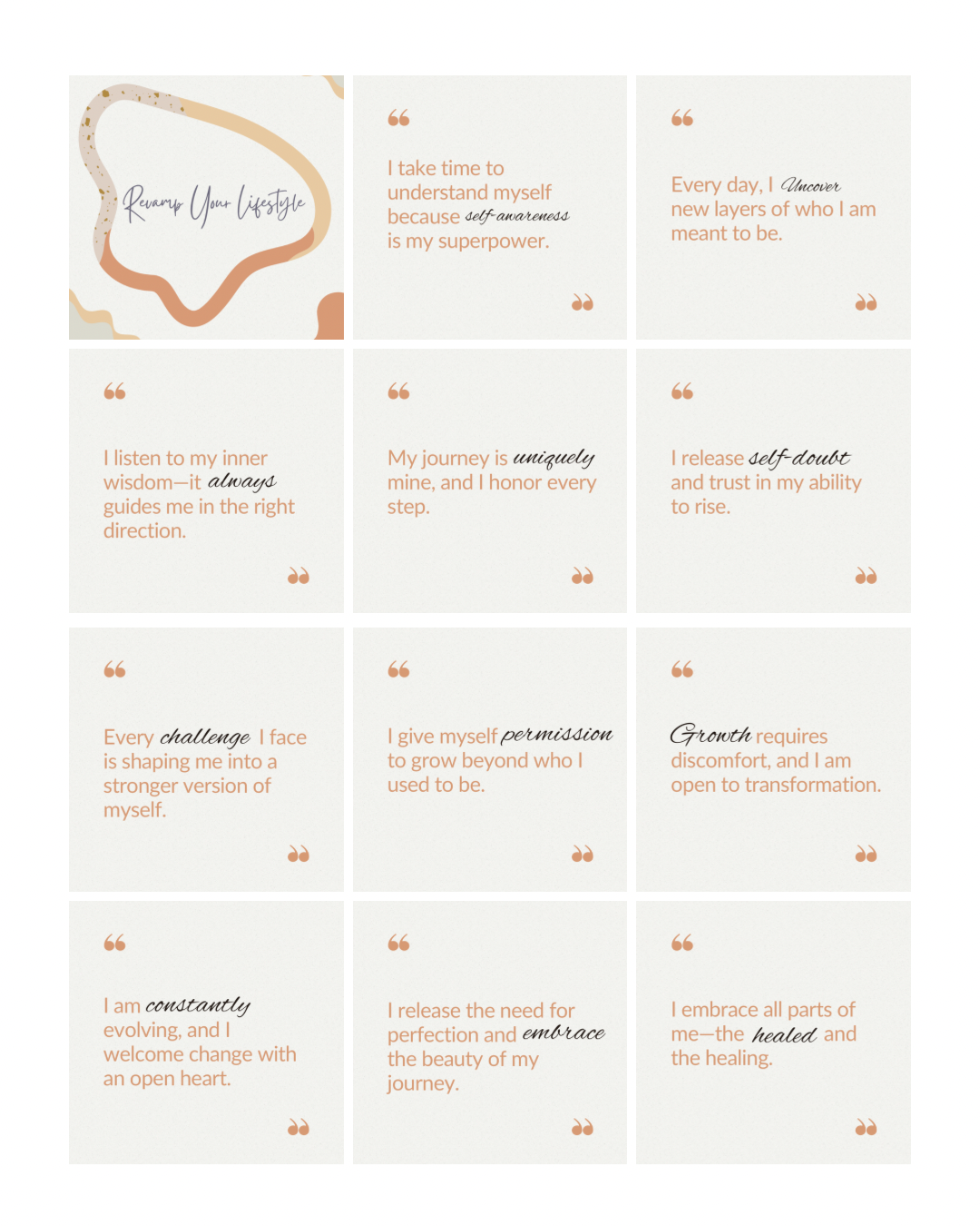 Long Quote Affirmation Cards