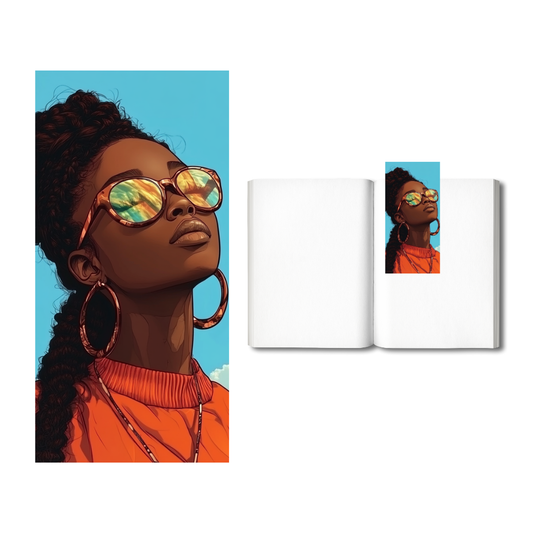 Woman w/Shade and Orange Shirt Large Bookmark