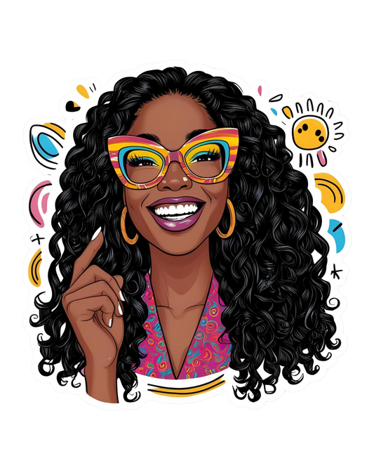 Black Women Colorful Sticker