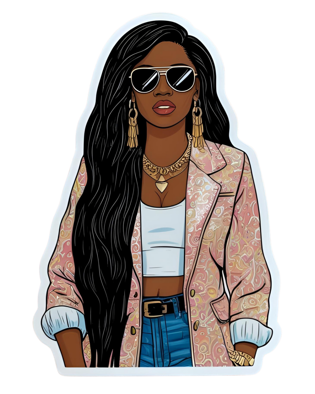 Black Woman with Shades Sticker