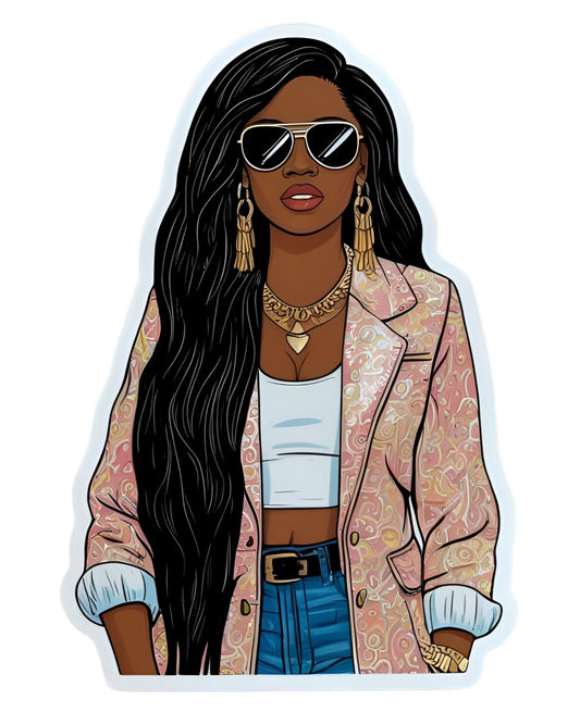 Black Woman with Shades Sticker